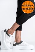 PANTOFI SPORT ALB GRI PIELE NATURALA 3S77000