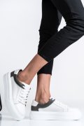 PANTOFI SPORT ALB GRI PIELE NATURALA 3S77000