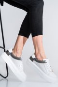 PANTOFI SPORT ALB GRI PIELE NATURALA 3S77000