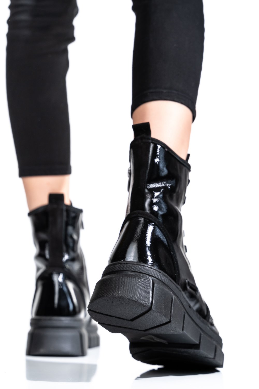 GHETE DAMA PIELE NATURALA LACUITA NEGRE 2S7702