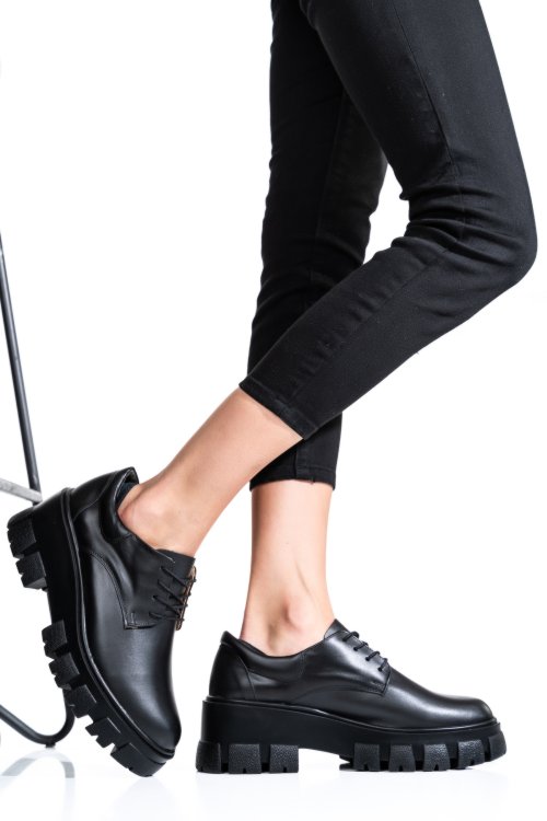 Pantofi negri piele naturala 2s77080