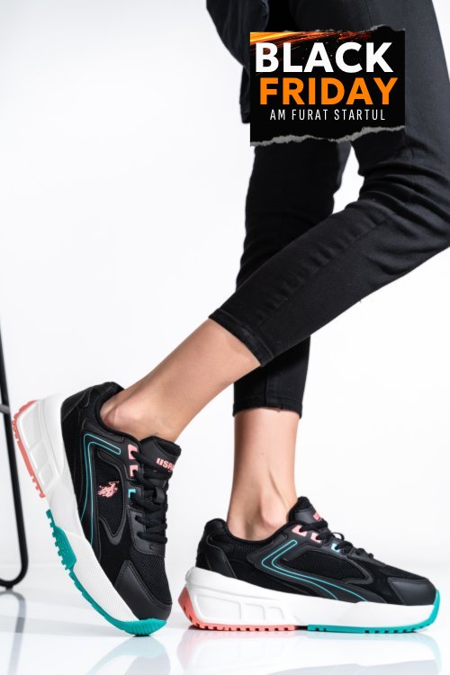 U.s. polo assn, pantofi sport black orenda