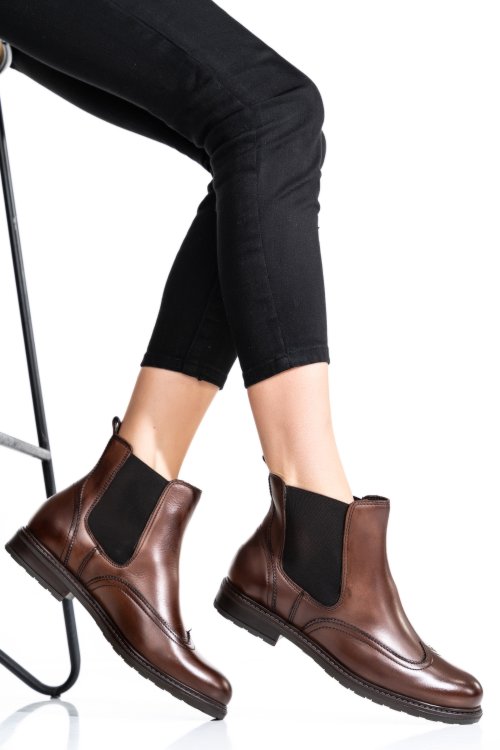 Ghete dama piele naturala maro inchis 6s77483