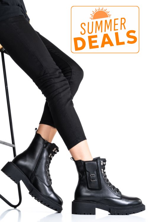 Ghete dama piele naturala negre 3s7789