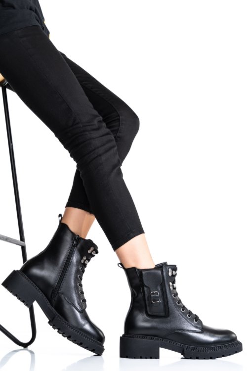Ghete dama piele naturala negre 3s7789