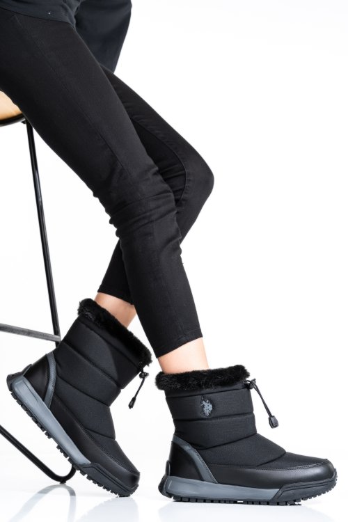 U.s. polo assn, ghete dama black rainy