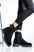 GHETE NEGRE PIELE NATURALA INTOARSA 2S7732-034SP
