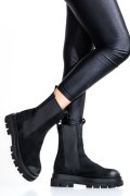 GHETE NEGRE PIELE NATURALA INTOARSA 2S77170