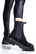 GHETE NEGRE PIELE NATURALA INTOARSA 2S77170
