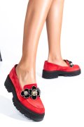 MOCASINI ROSII PIELE NATURALA INTOARSA 2S7723