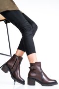 BOTINE DAMA  PIELE NATURALA MARO 4S7726