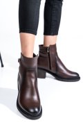 BOTINE DAMA  PIELE NATURALA MARO 4S7726
