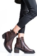 BOTINE DAMA  PIELE NATURALA MARO 4S7726