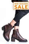 BOTINE DAMA PIELE NATURALA MARO 4S7726