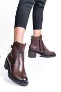 BOTINE DAMA  PIELE NATURALA MARO 4S7726