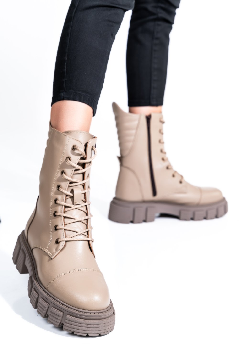 GHETE DAMA PIELE NATURALA TAUPE 2S7732-048NP