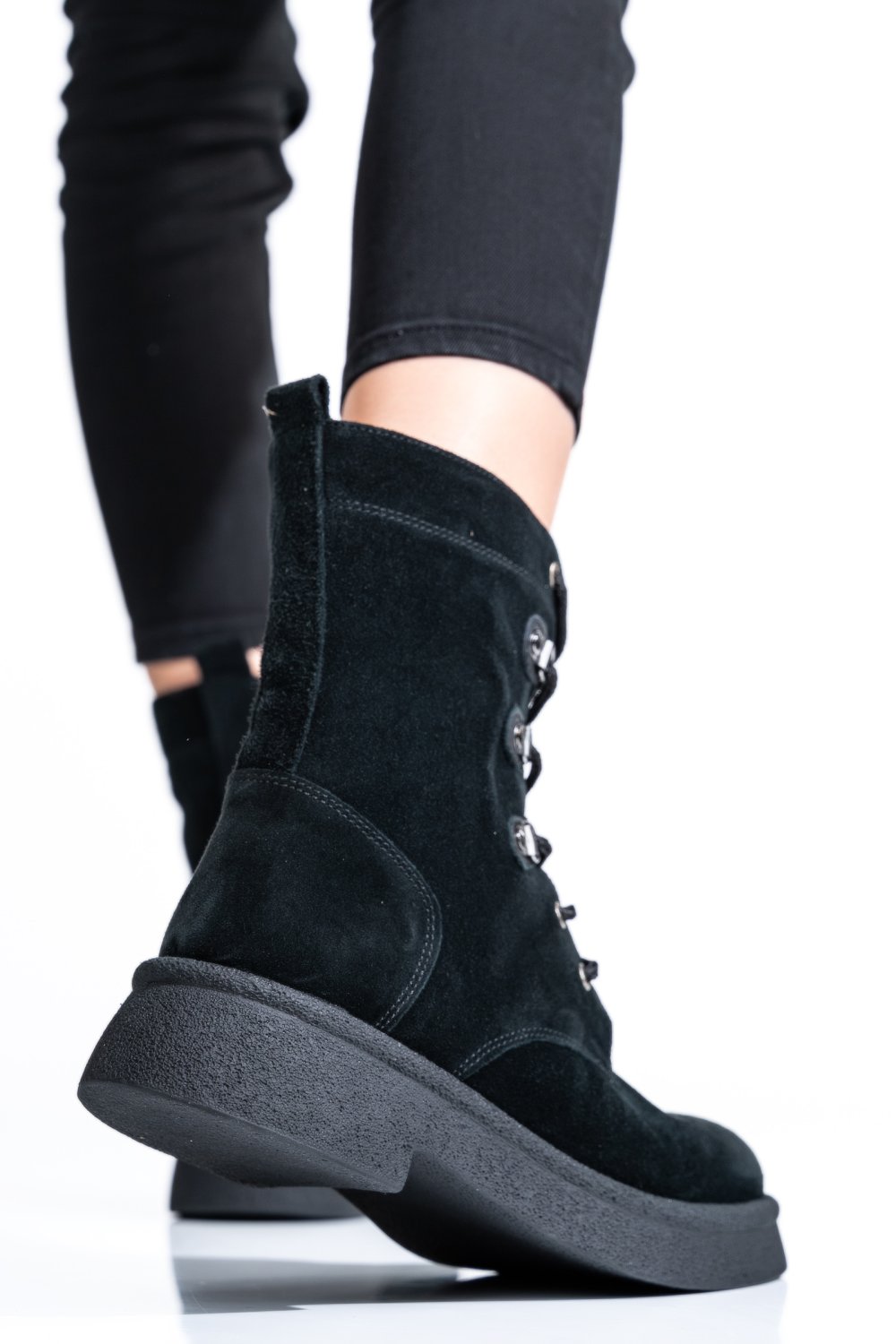 GHETE FEMEI PIELE NATURALA INTOARSA NEGRE 2S7732-050SP