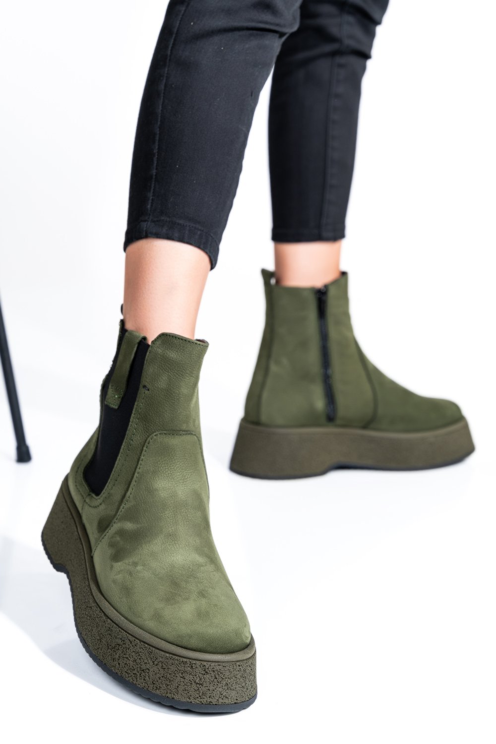 GHETE FEMEI PIELE NATURALA KHAKI 2S7732-043NBK