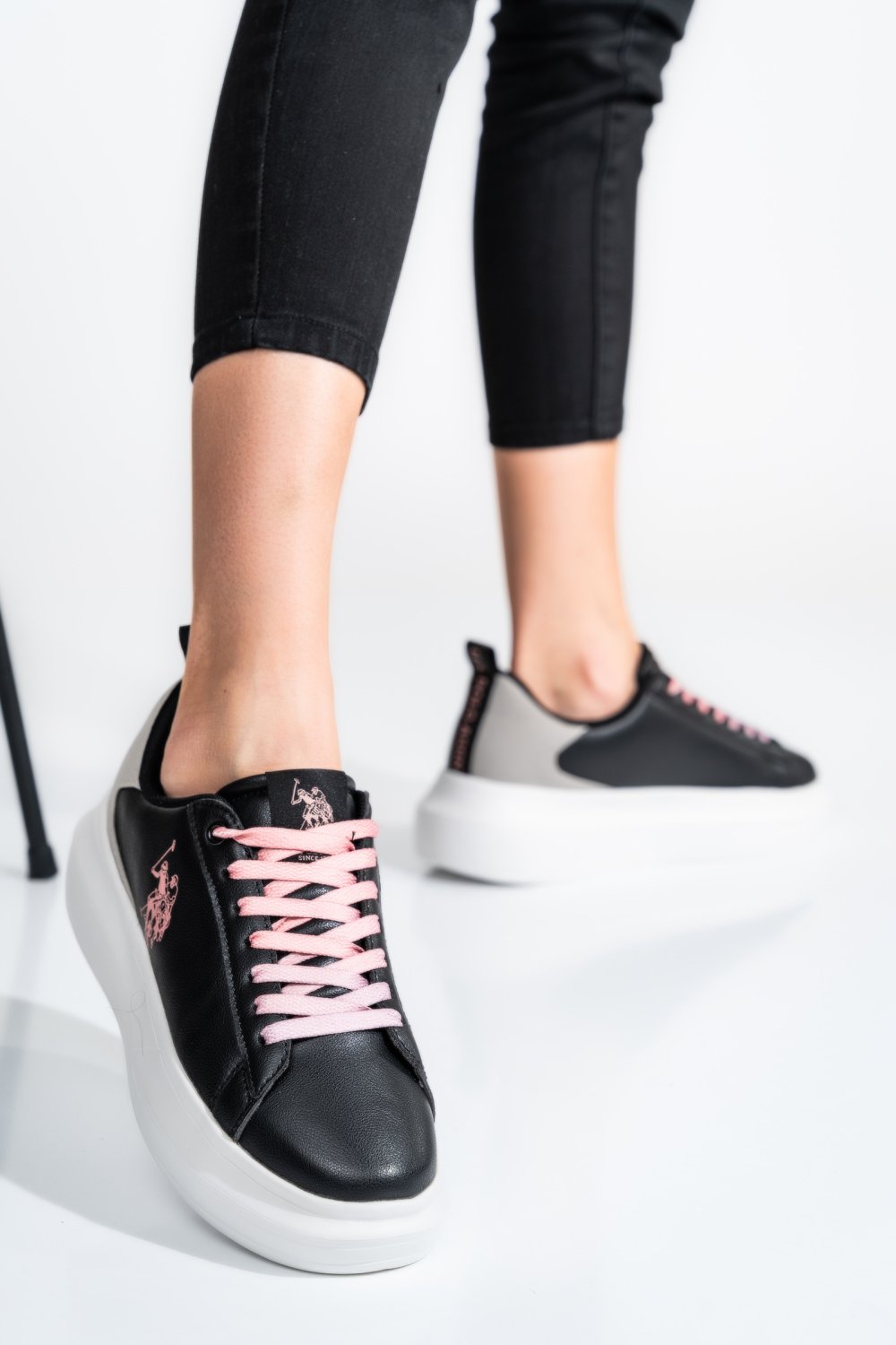 U.S. POLO ASSN, PANTOFI SPORT BLACK PINK HELIS026