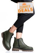 GHETE DAMA PIELE NATURALA KHAKI 232-035FL