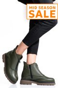 GHETE DAMA PIELE NATURALA KHAKI 232-035FL