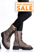 GHETE DAMA PIELE NATURALA INTOARSA TAUPE 2S7732-037SP
