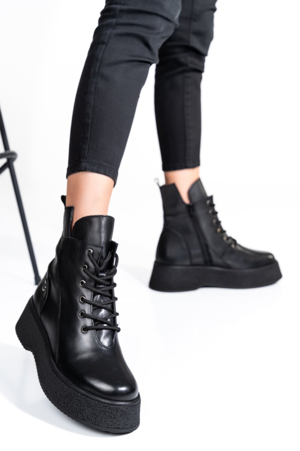 GHETE DAMA PIELE NATURALA NEGRE 2S7732-042NP