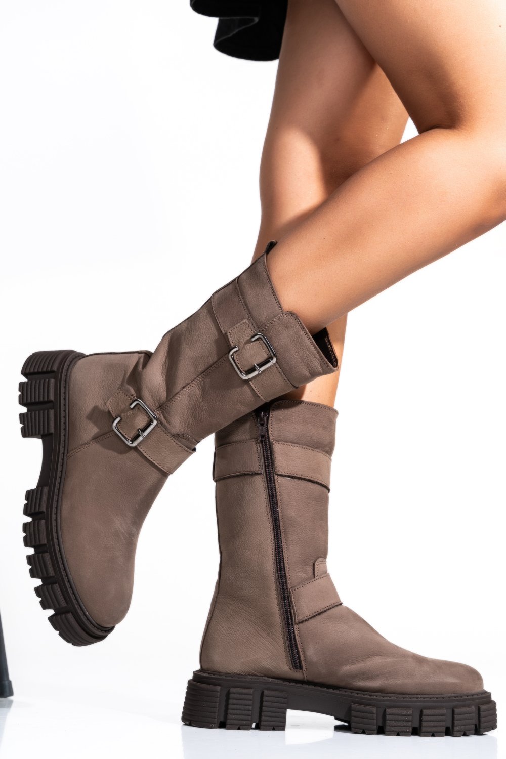 GHETE FEMEI PIELE NATURALA TAUPE 2S7732-049NBK