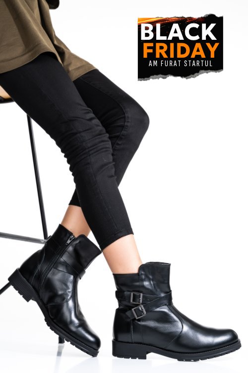 Ghete dama piele naturala negre 0s7780