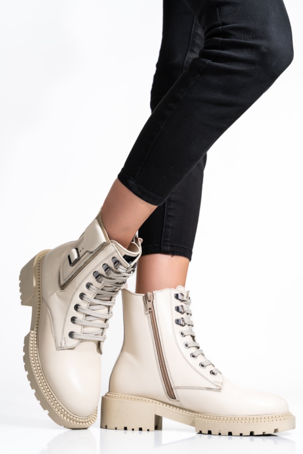 GHETE DAMA PIELE NATURALA CREM 3S7789