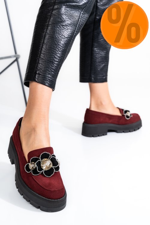 Mocasini visinii piele naturala intoarsa 2s7723