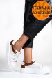 Pantofi sport alb maro piele naturala 3s77000