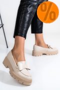 MOCASINI BEJ PIELE NATURALA 2S77115