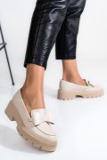 MOCASINI BEJ PIELE NATURALA 2S77115