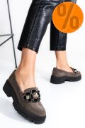 MOCASINI GRI INCHIS PIELE NATURALA INTOARSA 2S7723