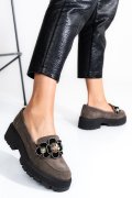 MOCASINI GRI INCHIS PIELE NATURALA INTOARSA 2S7723