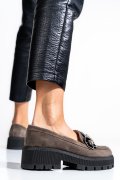 MOCASINI GRI INCHIS PIELE NATURALA INTOARSA 2S7723