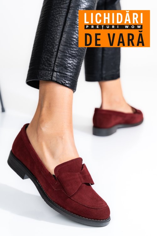 Mocasini visinii piele naturala intoarsa 2s77110