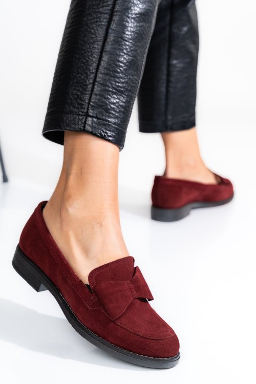 Mocasini visinii piele naturala intoarsa 2s77110