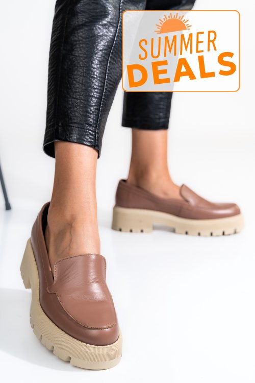Mocasini nude piele naturala 2s7722