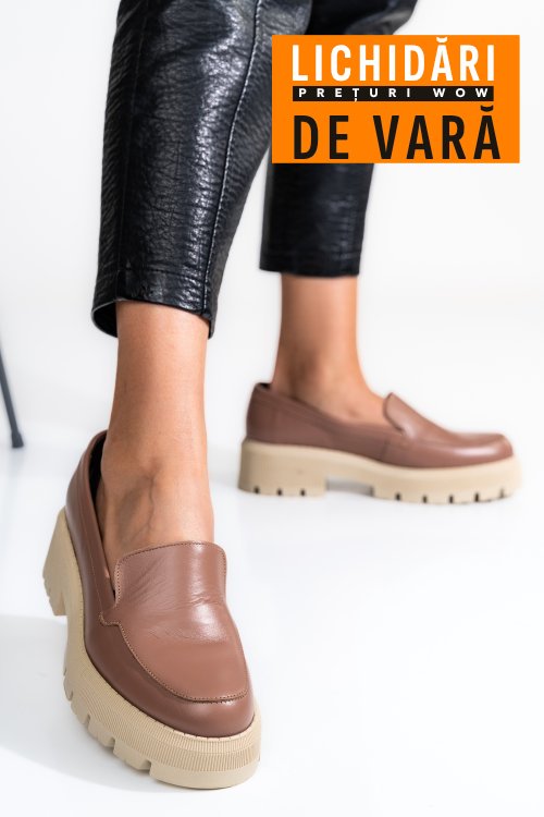 Mocasini nude piele naturala 2s7722