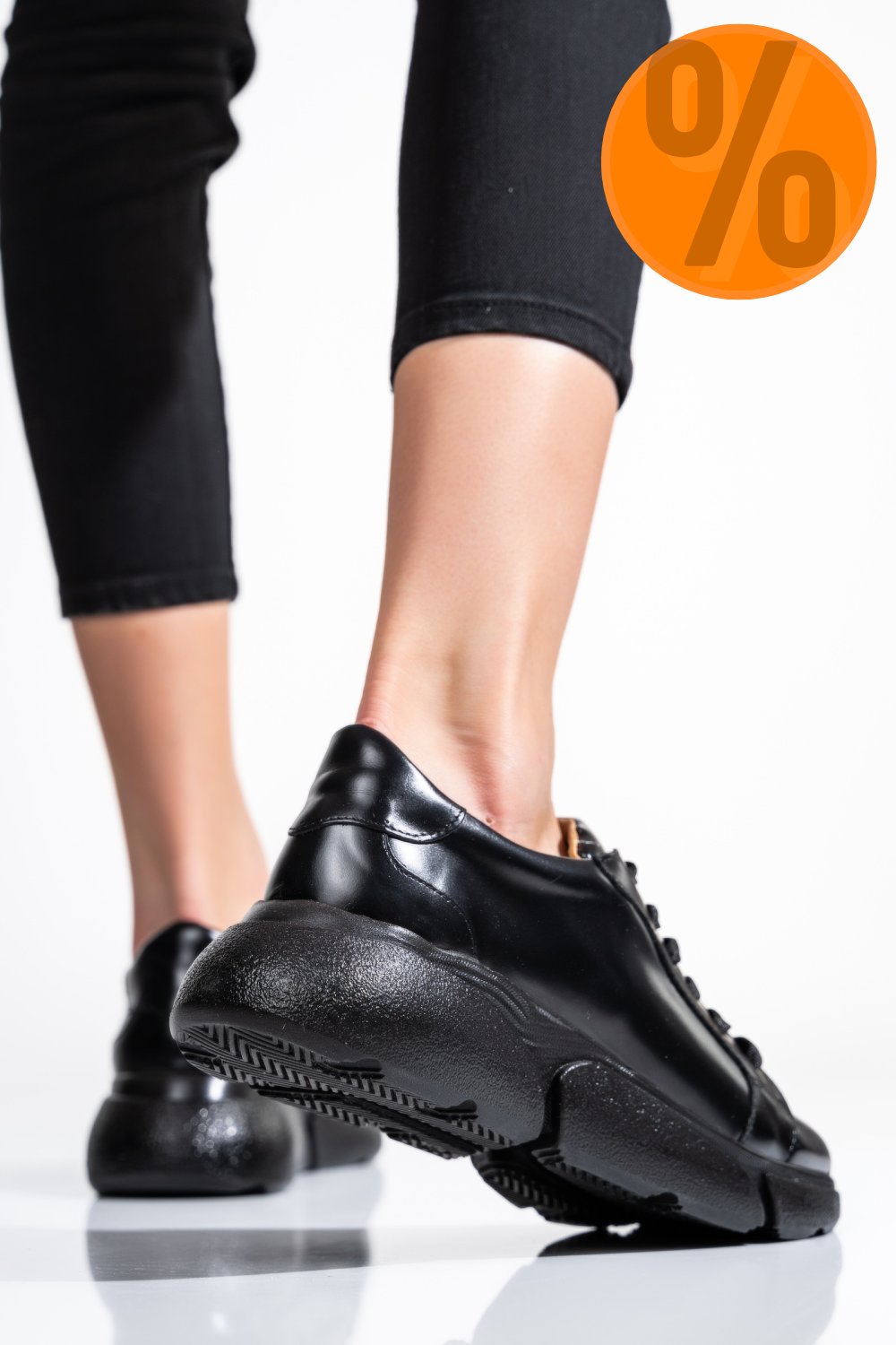 PANTOFI SPORT NEGRI PIELE NATURALA 3S77011B