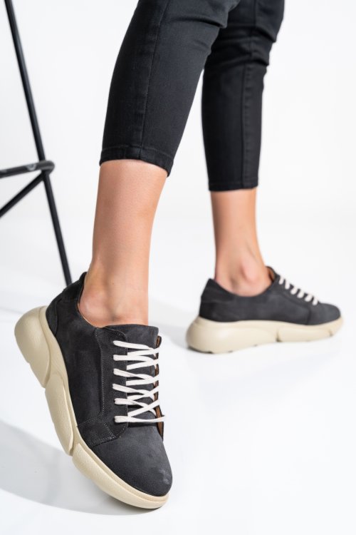 Pantofi sport grey piele naturala intoarsa 3s77011b