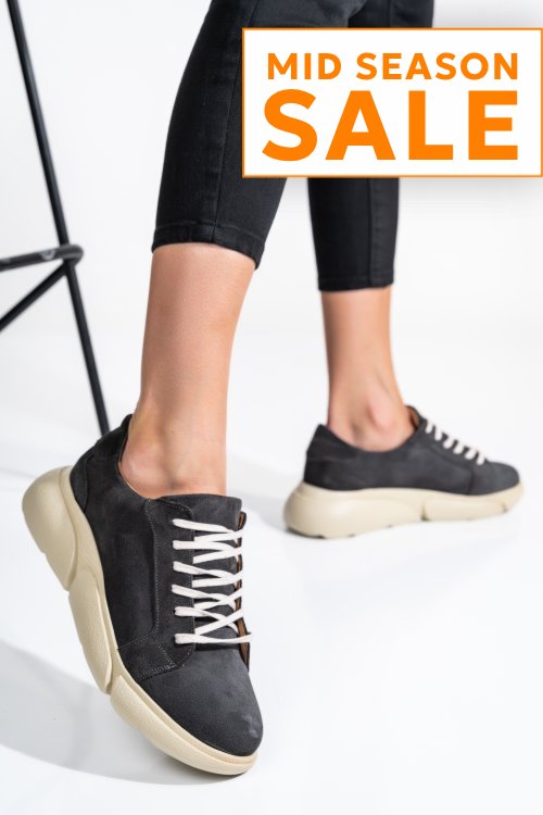 Pantofi sport grey piele naturala intoarsa 3s77011b