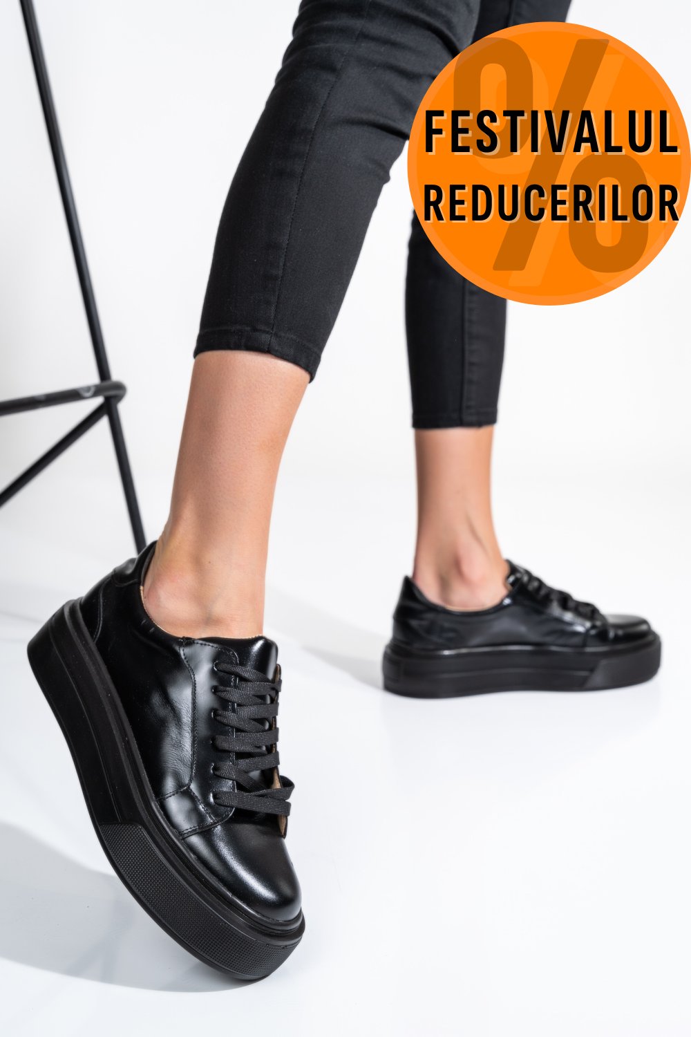 PANTOFI SPORT FULL BLACK PIELE NATURALA 3S77000