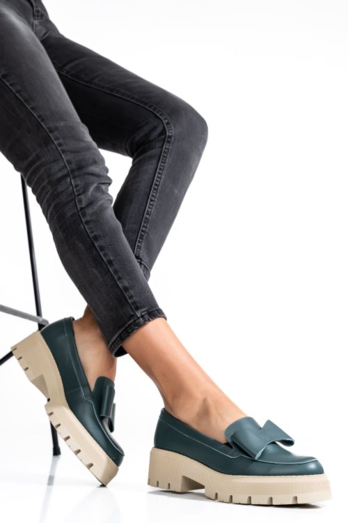 Mocasini turcoaz piele naturala 2s77115