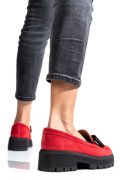 MOCASINI ROSII PIELE NATURALA INTOARSA 2S77115