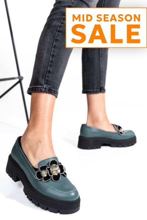 Mocasini turcoaz piele naturala 2s7723