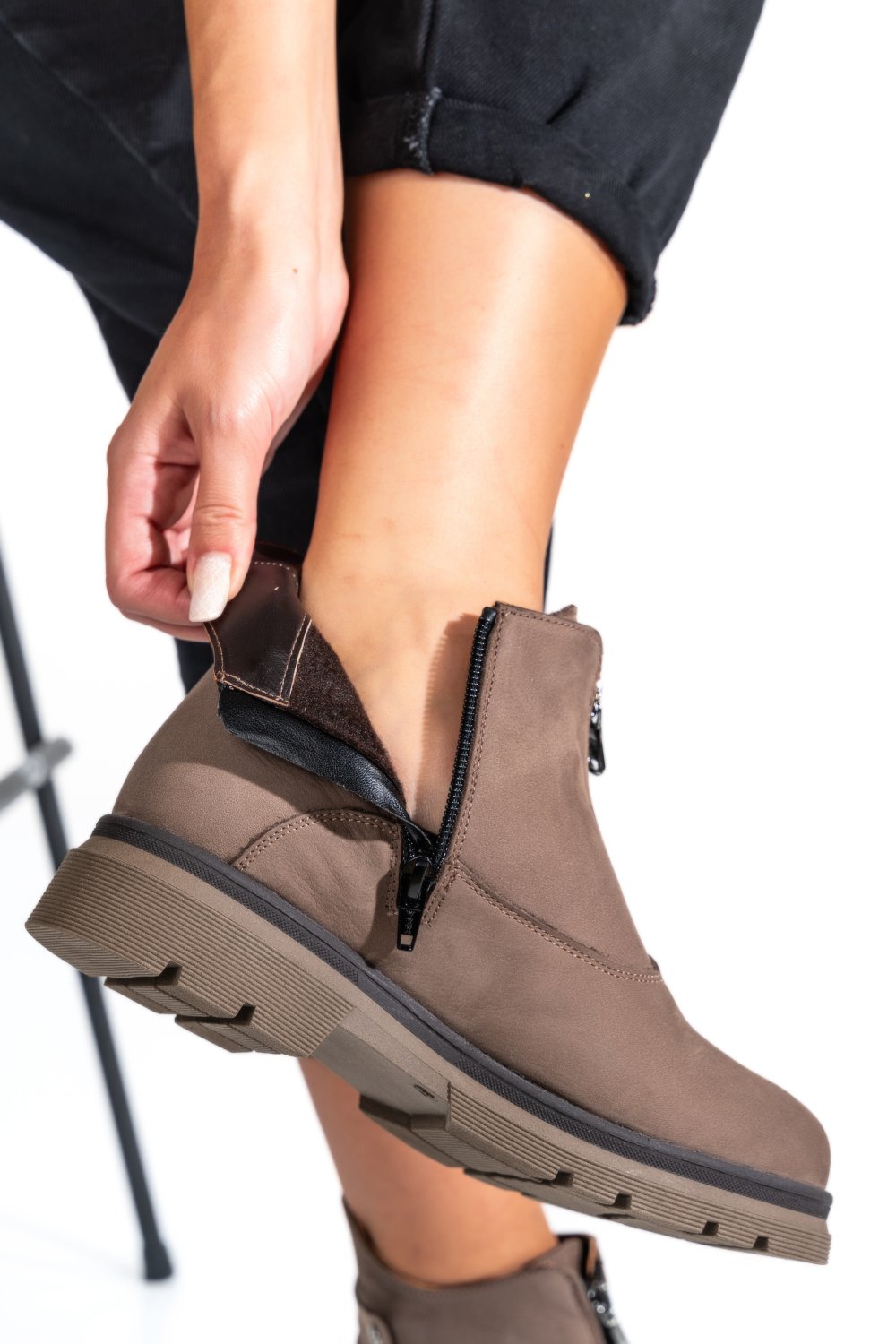 GHETE DAMA PIELE NATURALA BEJ 232-035NBK