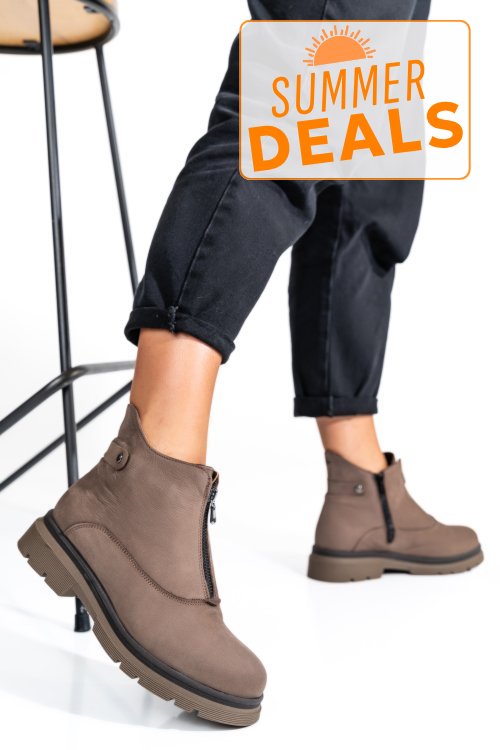 Ghete dama piele naturala bej 232-035nbk